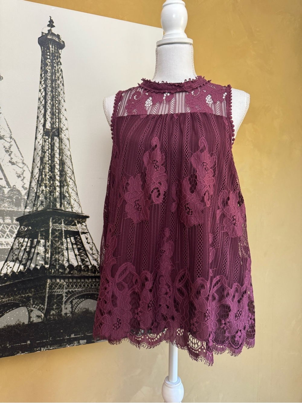 Altar'd State Lace High-Neck Sleeveless Camisole Top